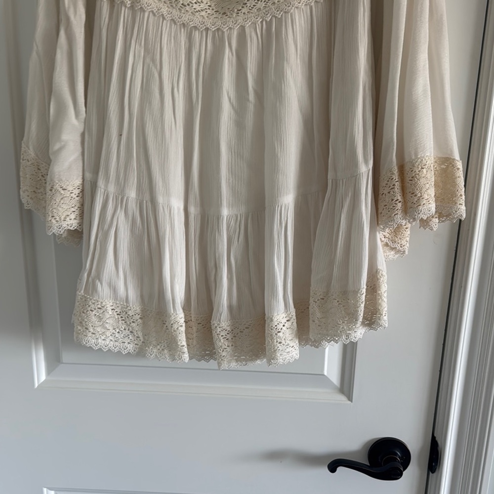 San Joy Cream Lace Mini Dress - Picture 2 of 4